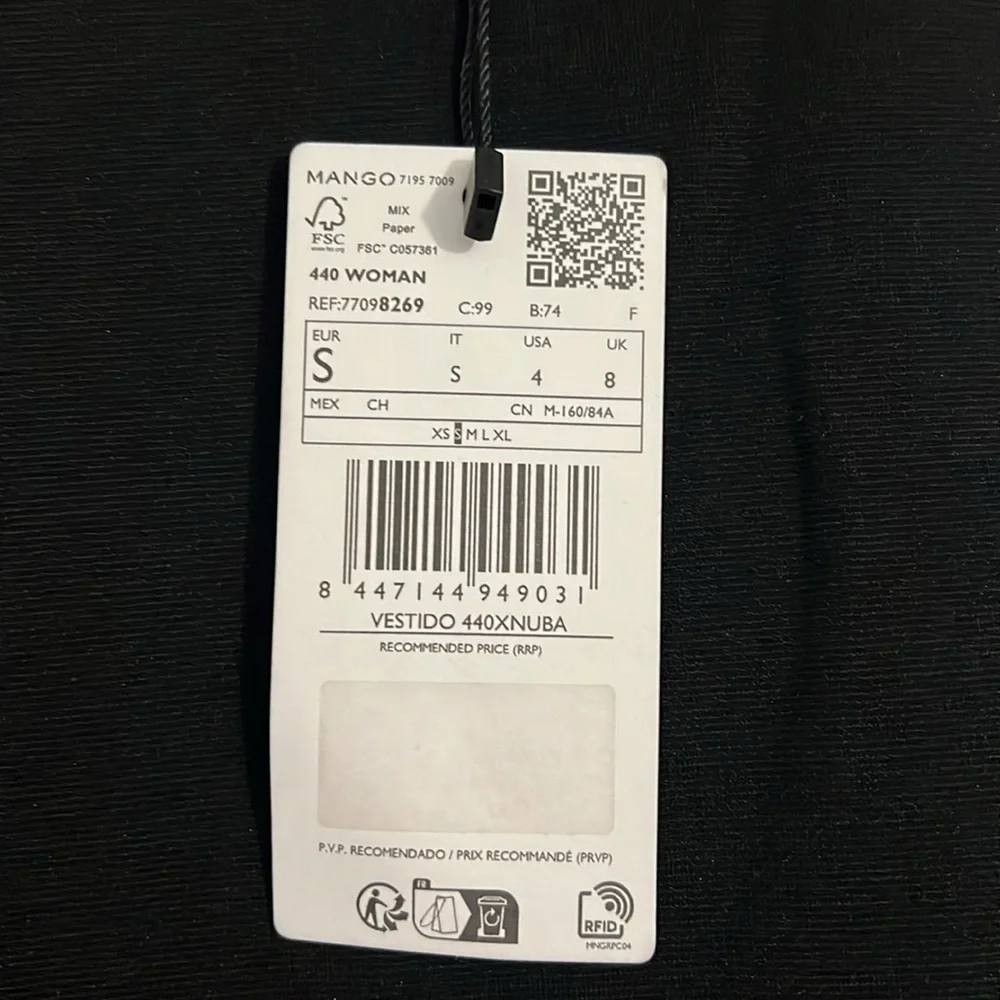 Mango Sophisticated Sequence Black Mini Dress NWT - Picture 3 of 6